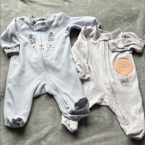 Carters Easter newborn footed onesies